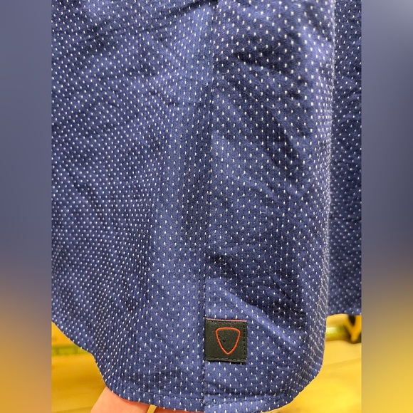 Strellson Houndstooth Cotton Button Up, Mens 17 EU 43, navy blue - Picture 6 of 11